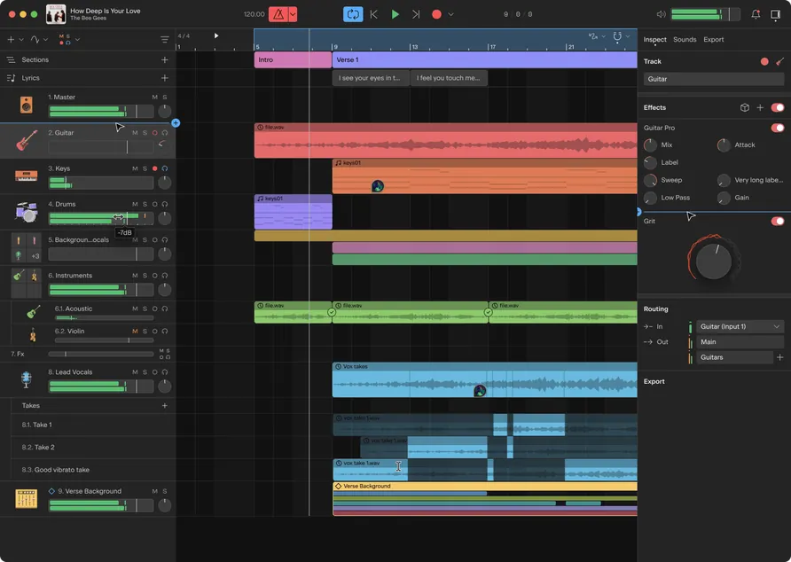 Cakewalk by BandLabのミキサー画面とトラックビューを示すスクリーンショットイメージ