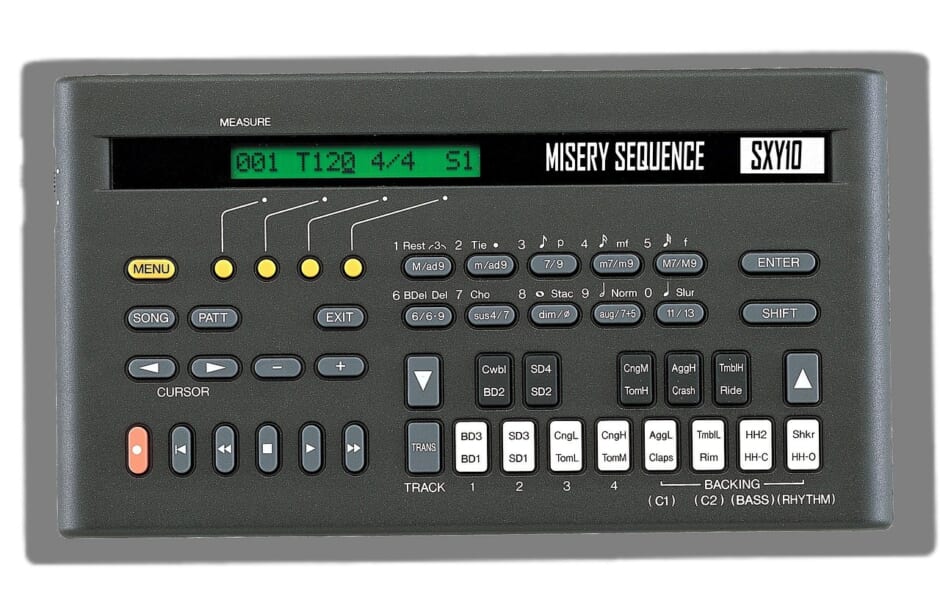 DAWのピアノロールにドラムのMIDIノートが均一に並んでいる画面